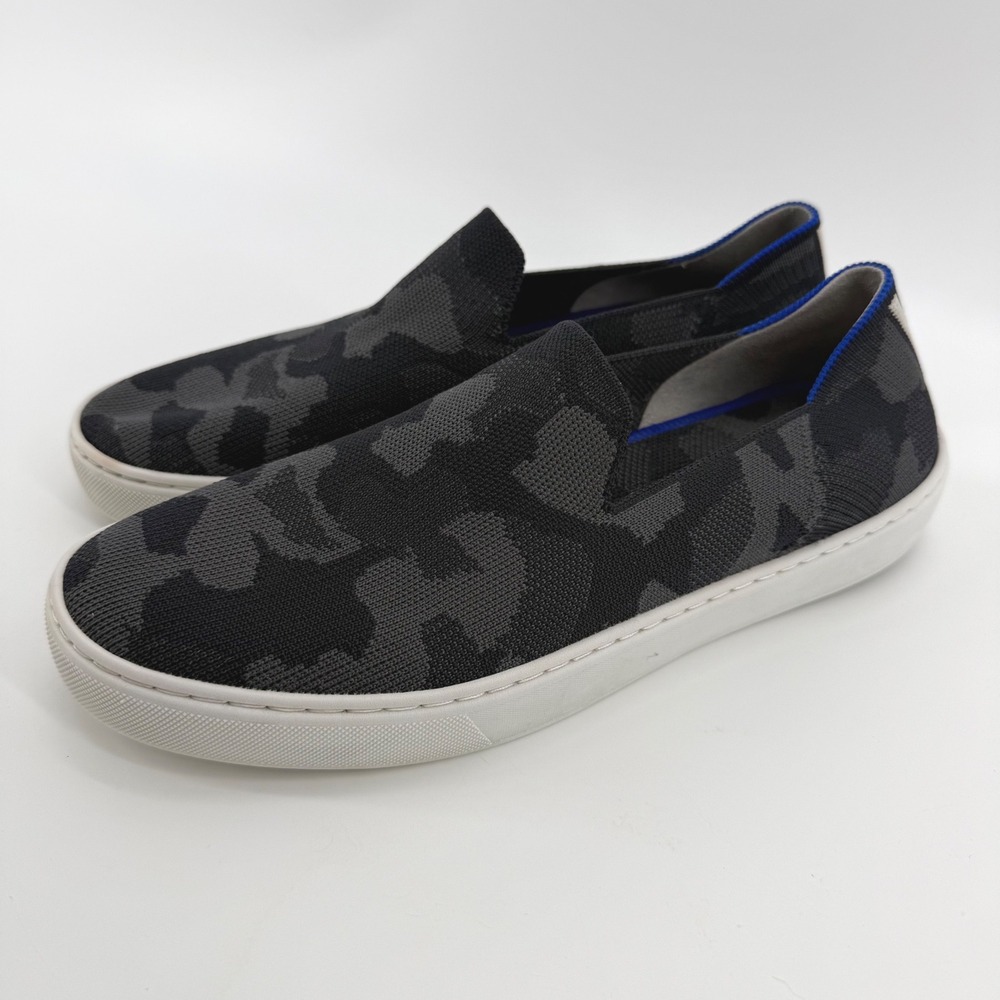 Rothy's The Original Slip On Sneakers Grey Camo Knit Womens 9.5 Washable Comfort